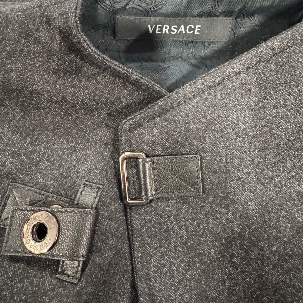 Versace Men's Charcoal Pea Coat